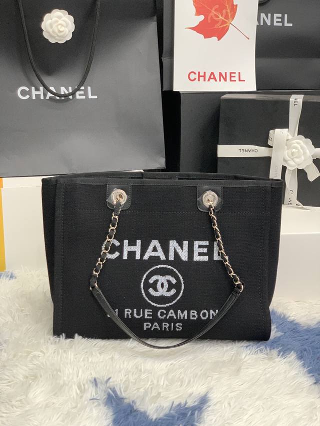 法国 高端定制品 Chanel As67001# Chanel 2022新色母子沙滩牛仔帆布包 经典旅游购物袋系列 原版牛皮手柄 妈咪包简易的搭扣设计 任何细节