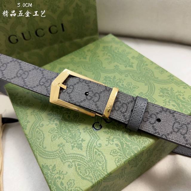 原单对版窄款针扣系列 男女通用 古琦gucci 宽度3.0 Cm 简单大方 精品五金 佩戴效果非常不错 送礼自用最佳推荐