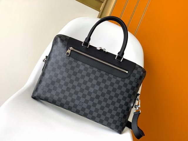 顶级原单 N48260黑格 M54019老花 Porte-Documents Jour 公文包识辨了用采度极高的 Damier Cobalt 帆布 对比 Por