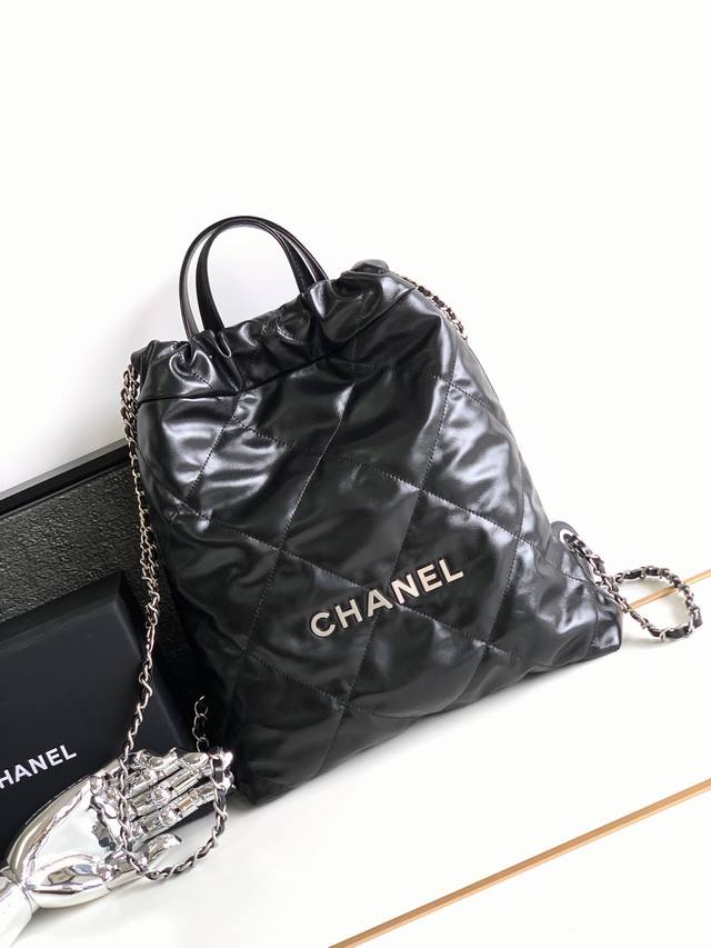 现货黑色银扣chanel 23P 22Bag黑金 迷你小号 尺寸 34*29*8Cm 2 41