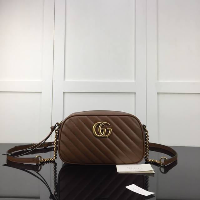 Gucci新款专柜品质 顶级原单货 实物实拍 款号 447632棕皮 尺寸 W24Xh12Xd7Cm