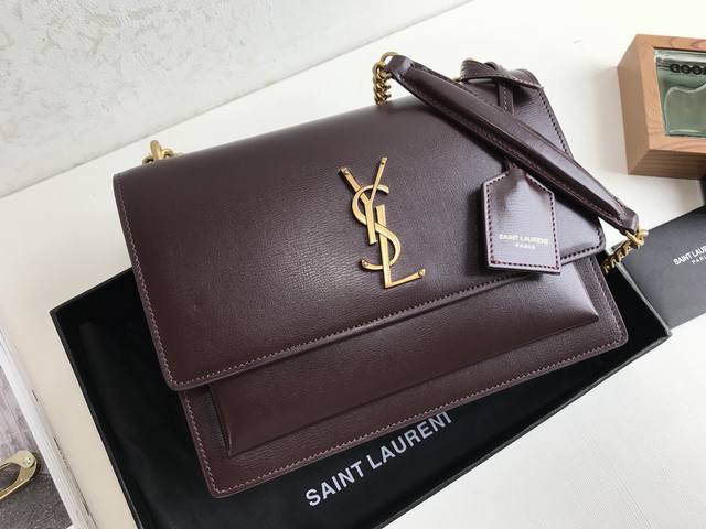 手搓纹 Y家 经典爆款 Saint Laurent 链条风琴包 442906 明星同款走秀款 顶级进口原单牛皮手搓纹高级定制正品对版真空电镀五金 皮质 金属等做