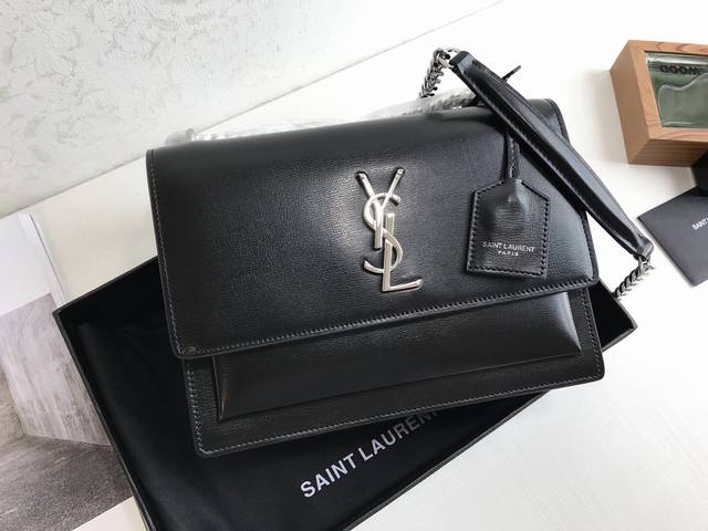 手搓纹 Y家 经典爆款 Saint Laurent 链条风琴包 442906 明星同款走秀款 顶级进口原单牛皮手搓纹高级定制正品对版真空电镀五金 皮质 金属等做