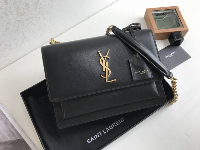 手搓纹 Y家 经典爆款 Saint Laurent 链条风琴包 442906 明星同款走秀款 顶级进口原单牛皮手搓纹高级定制正品对版真空电镀五金 皮质 金属等做