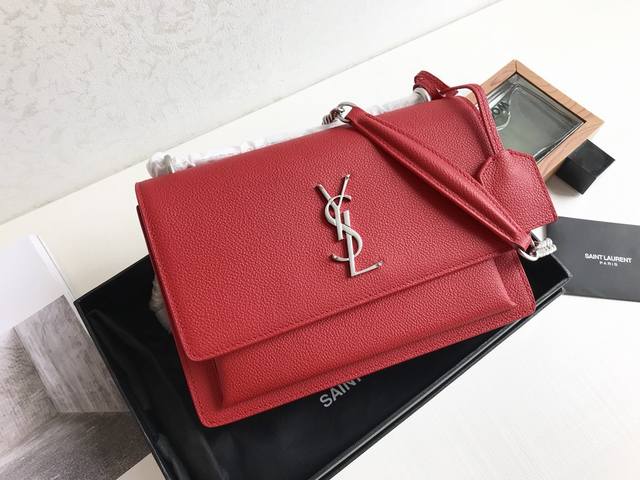 颗粒纹 Y家 经典爆款 Saint Laurent 链条风琴包 442906 明星同款走秀款 顶级进口原单牛皮颗粒纹高级定制正品对版真空电镀五金 皮质 金属等做