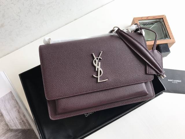 颗粒纹 Y家 经典爆款 Saint Laurent 链条风琴包 442906 明星同款走秀款 顶级进口原单牛皮颗粒纹高级定制正品对版真空电镀五金 皮质 金属等做