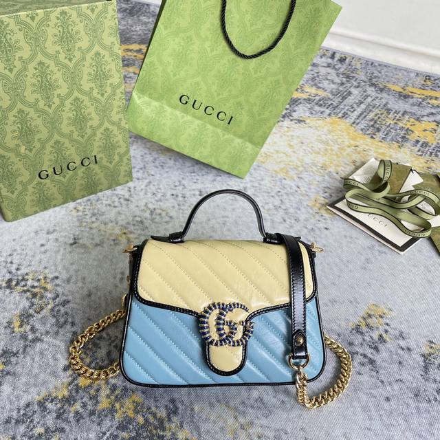 Gucci新款专柜品质 顶级原单货 实物实拍 款号5 71蓝杏克尺寸 宽21X高1 X侧宽8 出货啦