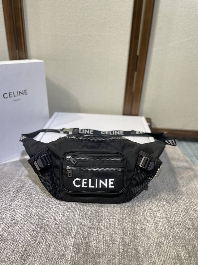 Celin 新品 全新trekking系列腰包 全新celin Trekking系列腰包 实用性设计彰显纯正户外质感 运动风黑色包身呼应同色系穿搭 款号 198