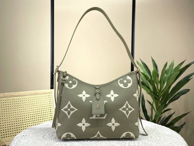 顶级原厂 M46288草绿 M46672 Carryall 小号手袋取材 Monogram Empreinte 压纹皮革 充裕构型设有齐整内层 大号内袋再添功能