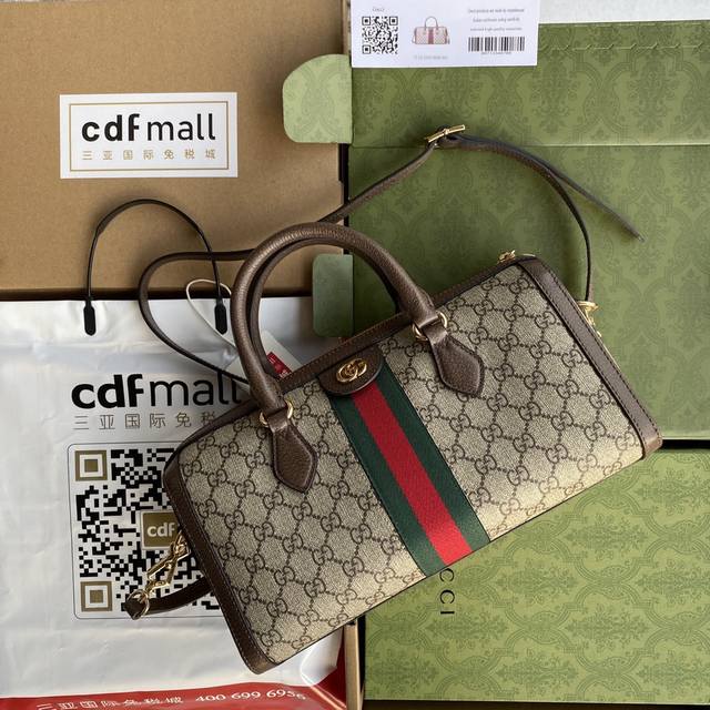 原厂皮配 Cdfmall三亚免税店手提袋 G家沉浸在复古情怀之中 Ophidia家族迎来手提包 方正的造型让人联想到复古的设计 Gg Supreme高级人造帆布