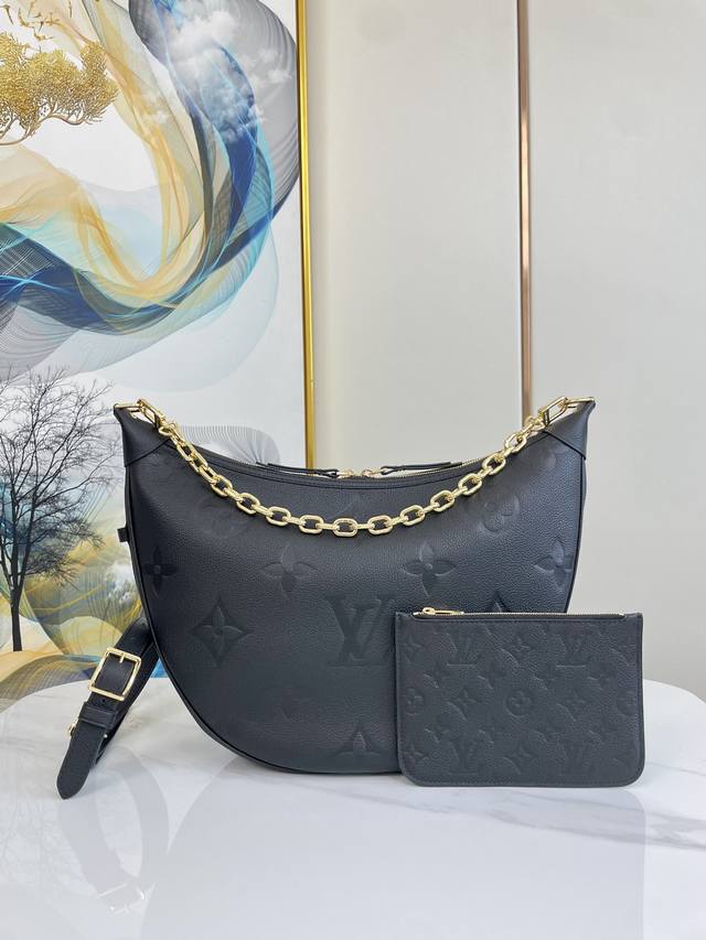 正品级 Ddd M46725黑 38 26 10 Ddd Loop Hobo 全皮月亮包 Ddd