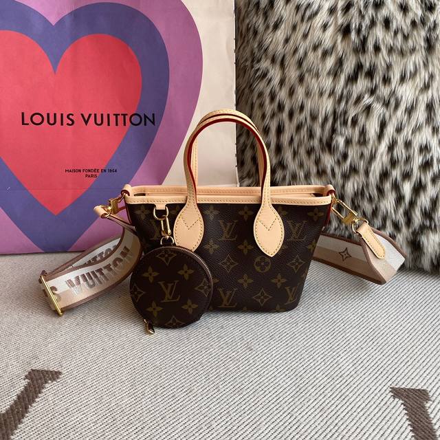 免税 Lv路易威登 Louis Vuitton Ddd 23年新款官网专柜版 Ddd Lv路易威登 Neverfull Bb 手袋 老花迷你购物袋 Ddd Ne