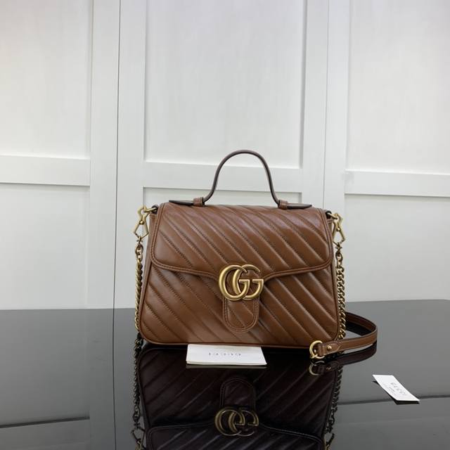 Gucci新款专柜品质 原单货 实物实拍 款号 498110全皮 颜色:棕皮 尺寸 W26 5Xh19 5Xd11Cm Ddd