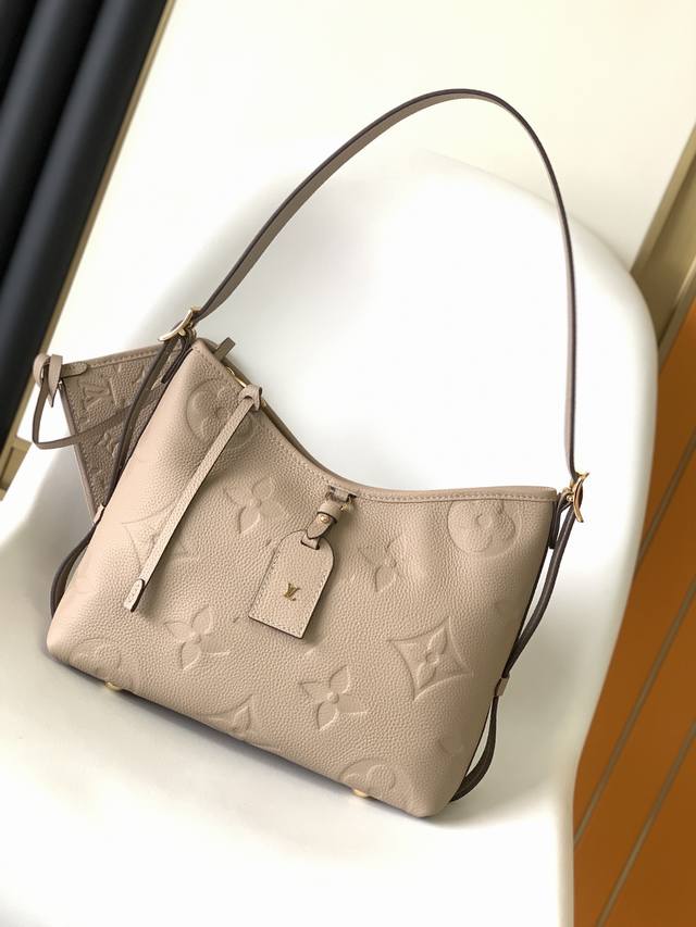 顶级原单米m46288黑 M46293米白m46277杏色 M 46298粉色carryall 小号手袋取材 Mono Gram Empreinte 压纹皮革