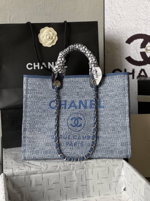 法国高端定制品 Chane1 Classic Bag 66941# 2020年早春新色 Chane1沙滩牛仔帆布包 专柜同步更新 结合一切经典的旅游购物袋系列