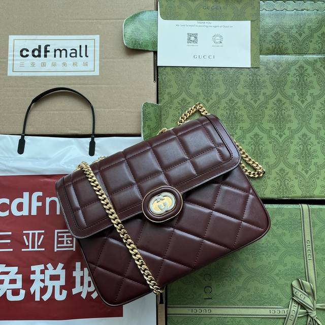 原厂皮配 Cdfmall三亚免税店手提袋 Gucci Deco系列小号肩背包 Gucci不断拓展自身视野 以全新手法焕新演绎经典廓形和精致面料 同时彰显对过往年