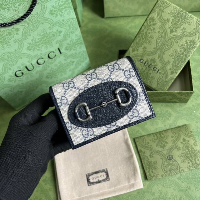 配全套原厂绿盒包装 Gucc 1955 Horsebit Bag 卡包经典的马衔扣+Monogram+卡包蓝色勾边设计 满满的复古 长肩带单肩带都很好看 这季度