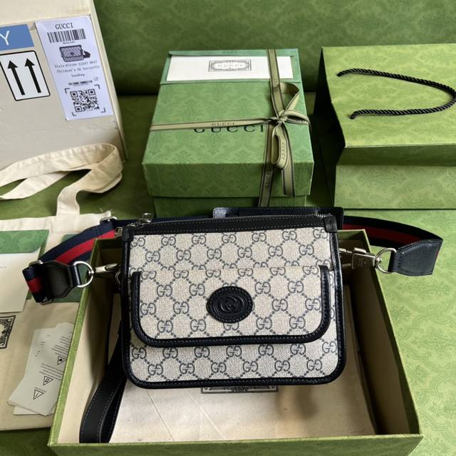 配全套原厂绿色包装 Gucci Meo Vintage 斜挎包在无边序曲系列中脱颖而出 在复古格调中注入现代设计精髓 迷你手袋装饰椭圆形皮革标签 搭配品牌标志性