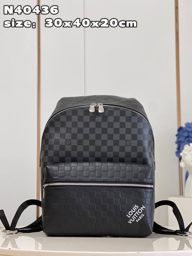 顶级原单 独家实拍 N40436 本款 Discovery 小号双肩包出自 Damier2 系列 拼合 Damier Infini 皮革和 Damier Gra