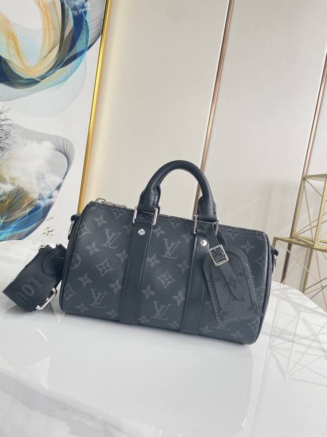 正品级 M46271 25 15 11 Keepall 黑花枕头包