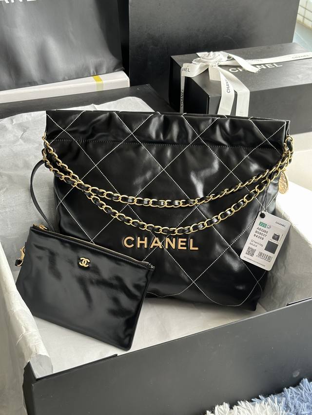 顶级货_ 法国 高端定制品 Chane1 As3260# Chanel 2022新品 油蜡皮 小胎牛皮 索口购物袋 独家实拍香奈儿链条包 单肩包 秋冬走秀款柔软