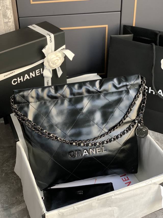 顶级货_ 法国 高端定制品 Chane1 As3260# Chanel 2022新品 油蜡皮 小胎牛皮 索口购物袋 独家实拍香奈儿链条包 单肩包 秋冬走秀款柔软