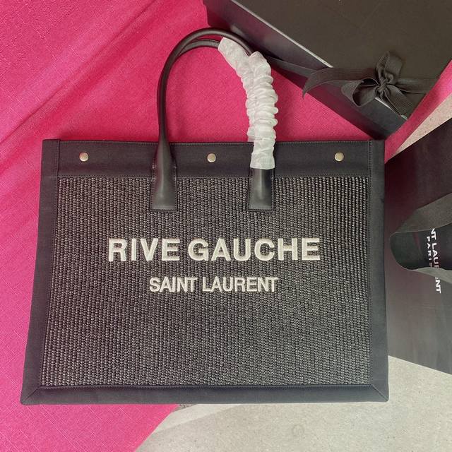 夏日限定编织款 _Rive Gauche Tote Bag，左岸购物袋，从定制编织料到logo刺绣工艺，每一个细节我都要求完美！Zp购入开模定制，说真的，这是我