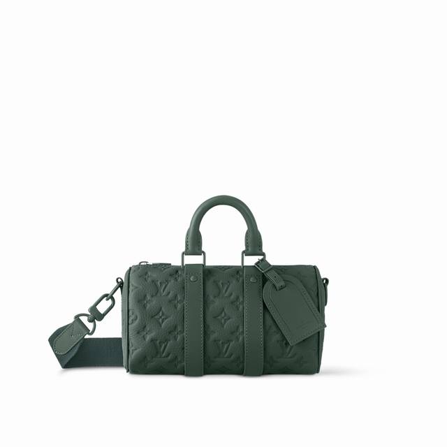 原单精品 M24432墨绿色 全皮压花枕头包speedy系列 Keepall Bandoulière 25旅行袋 经典 Keepall 旅行袋于2024年以柔软