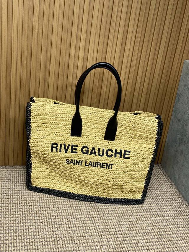 Rive Gauche ** 沙滩包出炉 这是一款大有文章的购物袋！不是普通市场货不是普通麻布拉菲编制非常扎实，超有质感，法式慵懒风多成工艺加持，真心是拆着原版