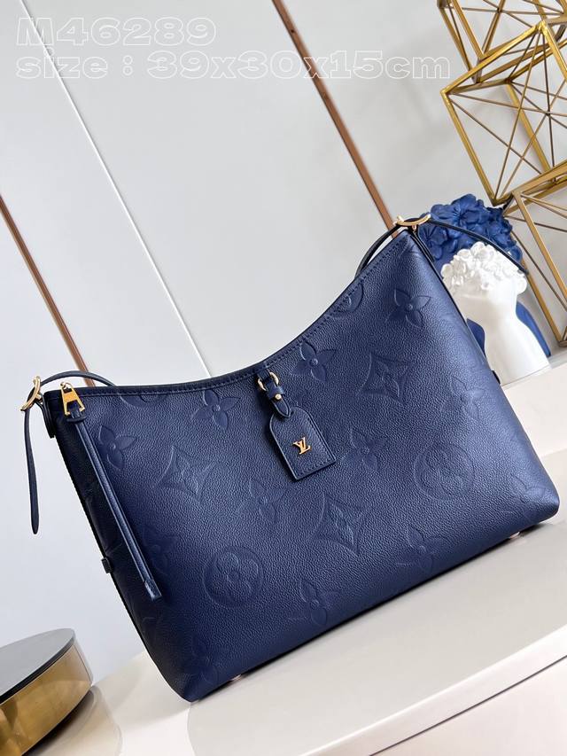 批 顶级原单 独家实拍 M46289深蓝压花 M46669 本款 Carryall 中号手袋取材 Monogram Empreinte 压纹皮革，以柔软质地贴合