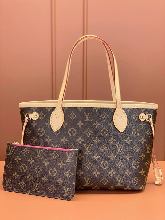 出厂价 特级MB芯片版原厂皮 NEVERFULL 迷你手袋 型号：M46979玫红色 材料：A级全钢五金，进口原厂面料 包装：全套原厂免税MB包装 尺寸：29x