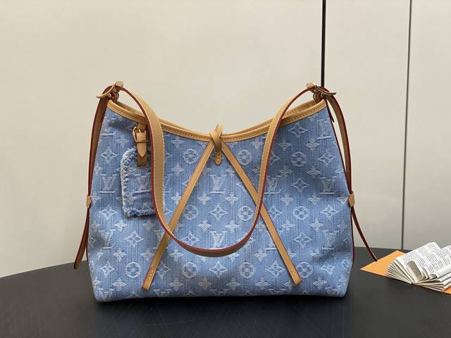 原单精品 M11462浅蓝色牛仔 变码芯片版 购物袋系列 Carryall 小号手袋 本款 CarryAll 中号手袋融合 Monogram Demin Hr帆