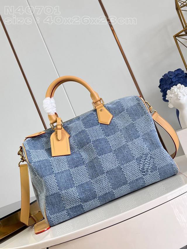 顶级原单 独家实拍 N40701 动芯 Pharrell Williams 于 2024 春夏男装秀中推出 Damier Denim 3D 面料，现借此打造 S