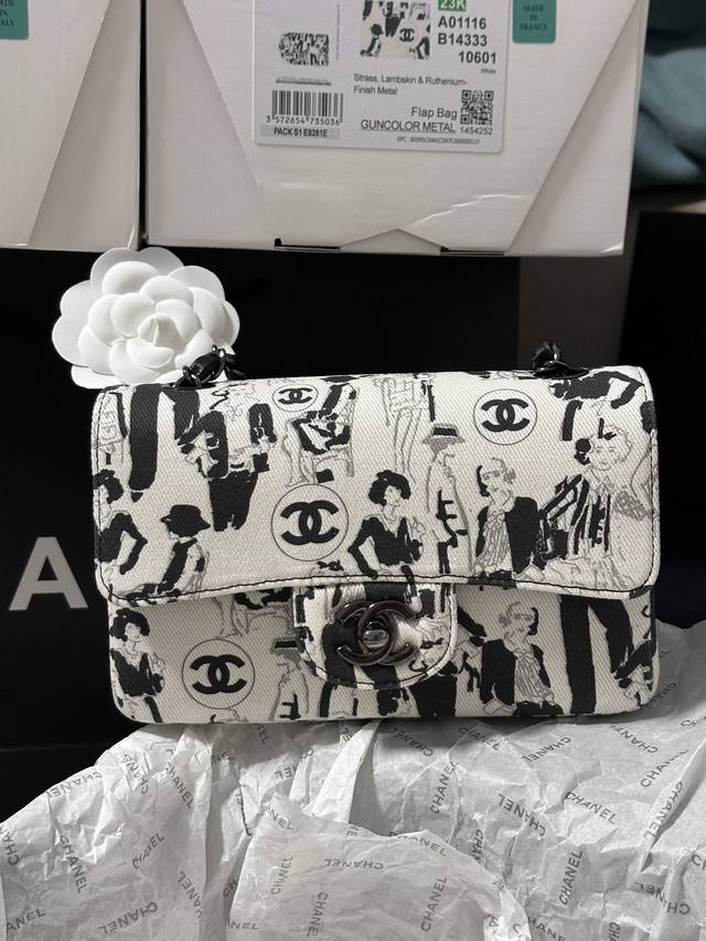 中古chanel Vintage 时髦 Coco小姐姐 涂鸦包cf小号20Cm