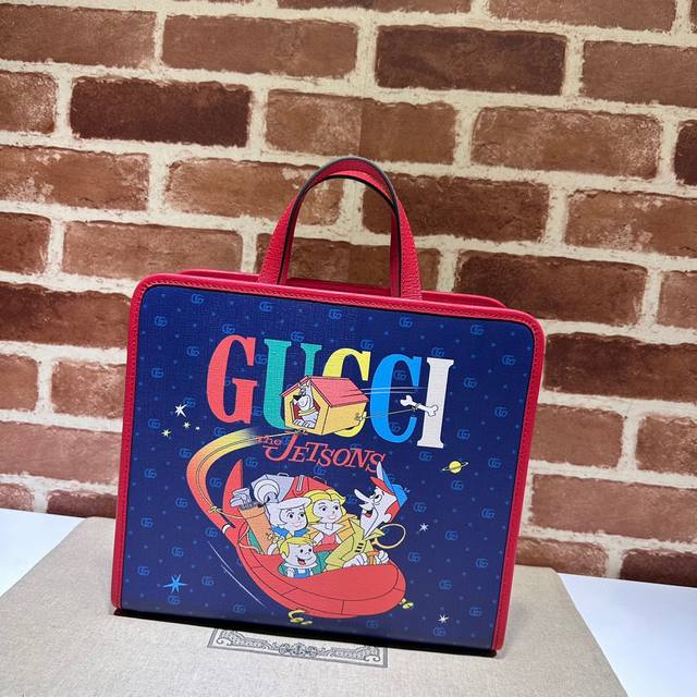 Gucci顶级专柜品质，实物实拍！款号:605614杰森一家蓝 尺寸：宽28X高26.5X侧宽9