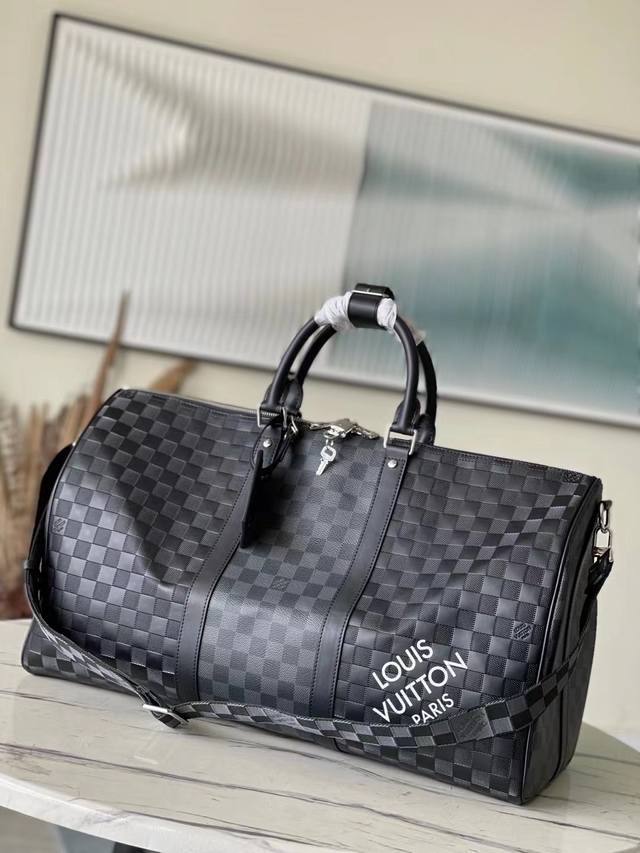 顶级原单 N40443 Keepall Bandoulière 50 旅行袋本款 Keepall Bandoulière 旅行袋于细腻牛皮表面压印经典 Mono