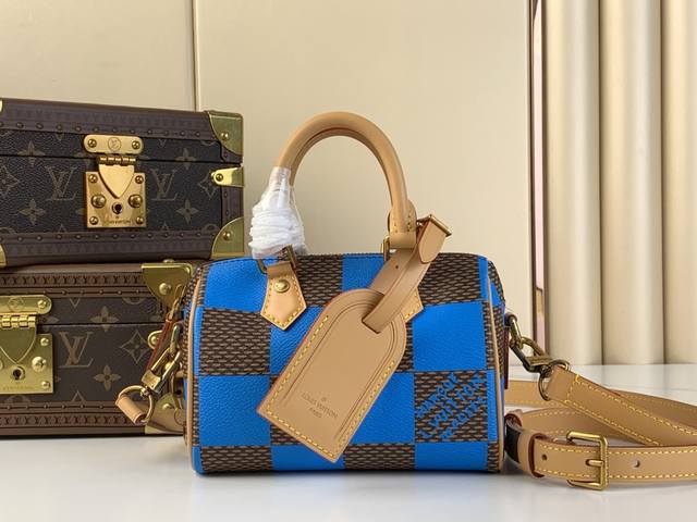 顶级原单复刻独家实拍 Speedy 18 Bandoulière Damier Pop 手袋 N40611红色 N40534绿色 N40595蓝色 Speedy