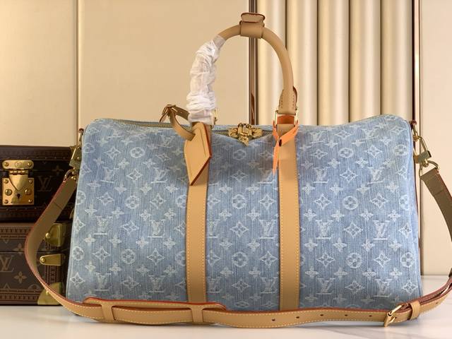 出厂价 Keepall Bandoulière 45Cm N25334浅蓝色 丹宁牛仔 Monogram Denim为keepall Bandoulière 4