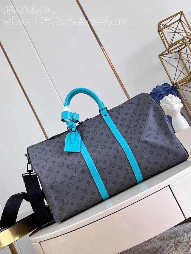 顶级原单 独家实拍 M11481灰花 50Cm 本款 Keepall Bandoulière 45 旅行袋取材 Monogram Eclipse Reverse