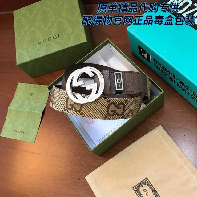 配图片款得物官网正品毒盒包装，古奇gucci官网正版原单精品，代购专供， 对版新款布织带系列，猪皮纹原厂皮拼接，对版对色，非普通市场布料，意大利原产皮料拼接 正