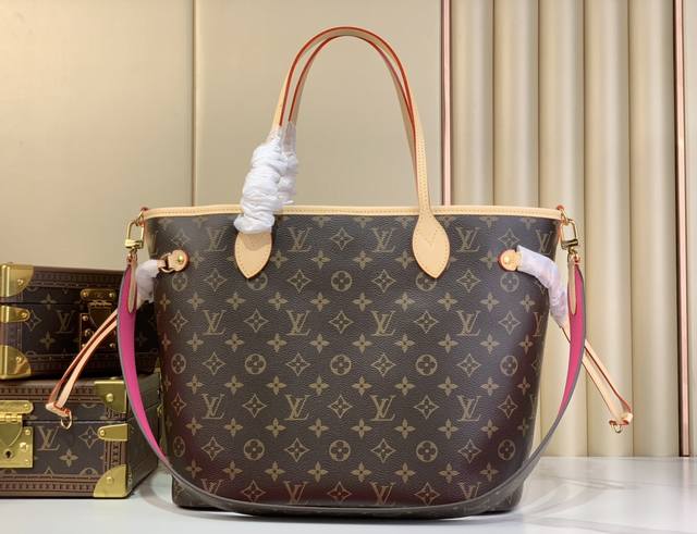 出厂价 Neverfull Bandouliere Inside Out中号手袋 M12257老花 玫红 M11947老花 黄 M12096老花 红 作为路登的