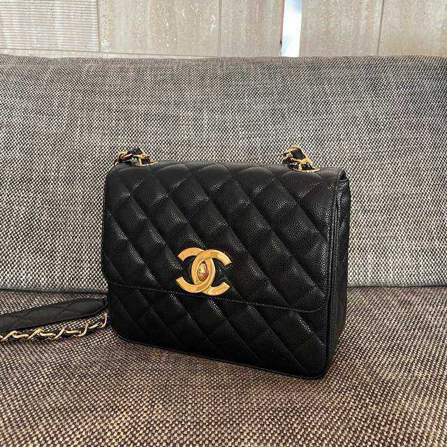 Chanel Vintage 大金扣cf 尺寸:25X20X9Cm