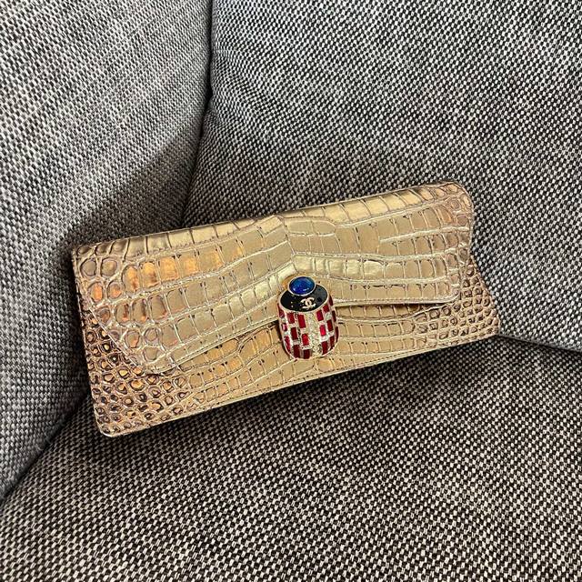 Chanel Vintage 鳄鱼纹手拿晚宴包 尺寸:30X13X4Cm