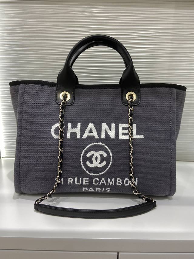 Chanel 新配色手柄子母沙滩包 尺寸：33X26X15.5Cm，袋口42Cm 型号：3257