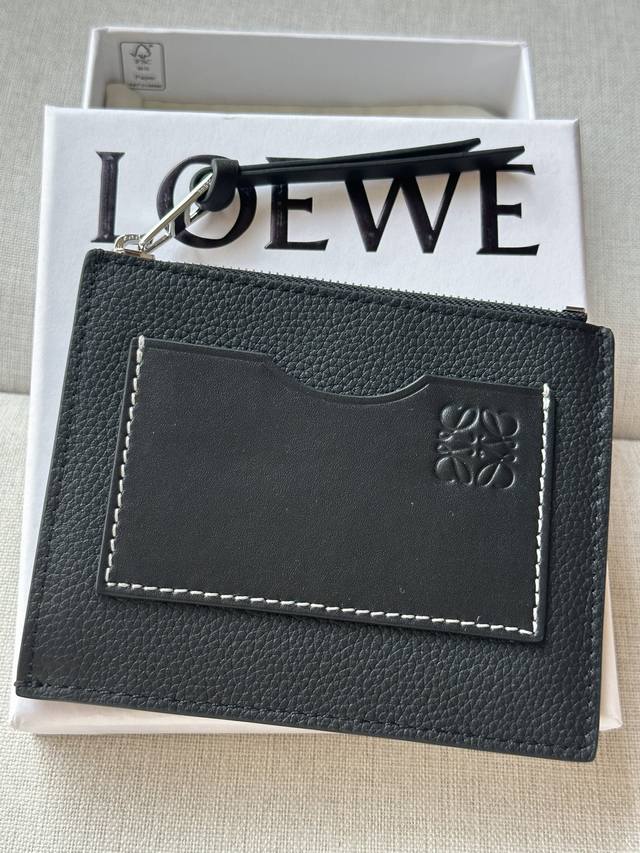 原厂皮 Loewe最卡包a02黑色 配包装 尺寸12-10Cm